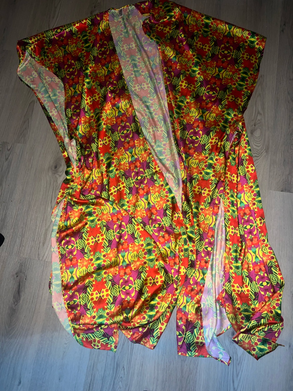 Sian Marie Hemera Floral Kimono Swim Coverup One Size Lightweight Beachwear